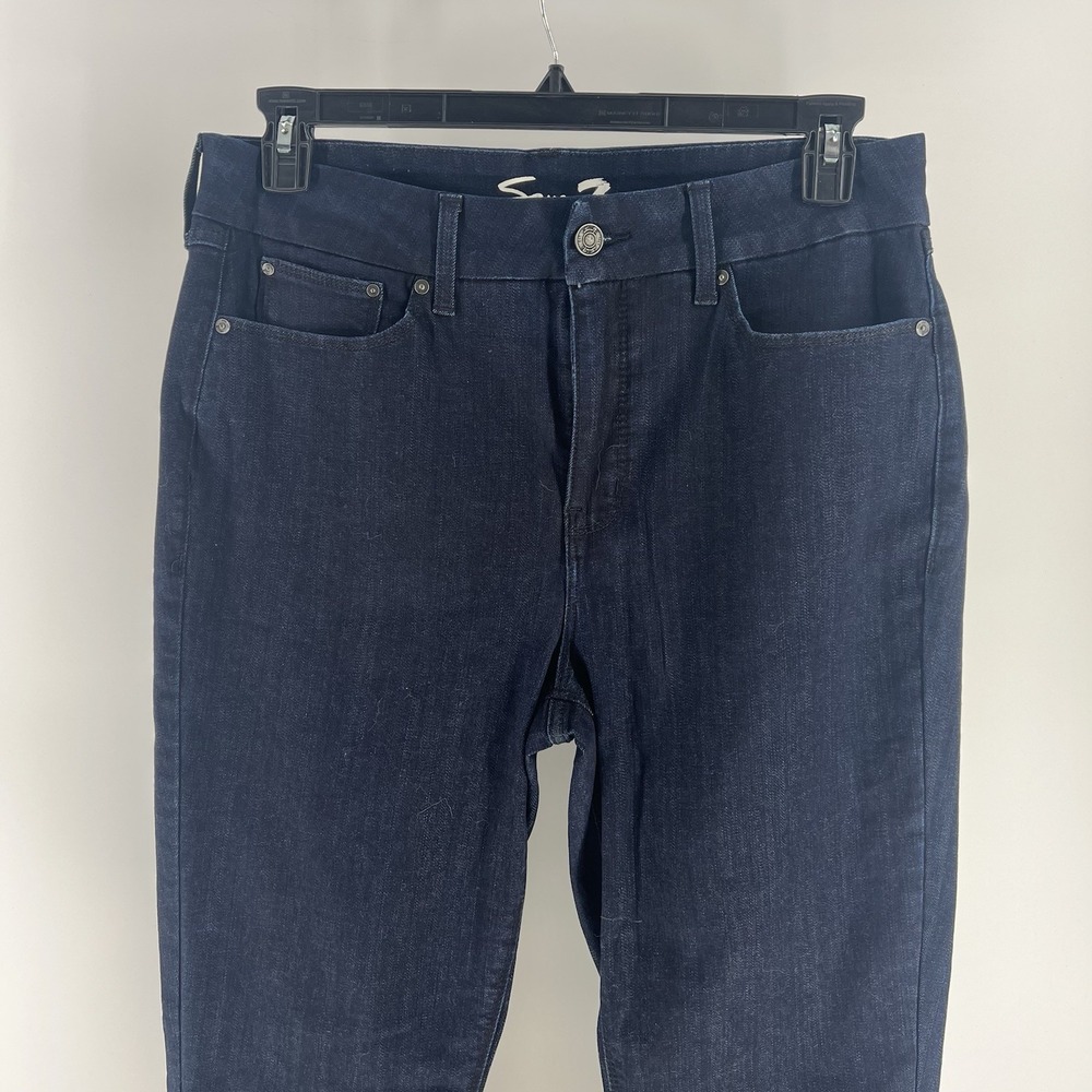 Seven 7 Jeans Womens Sze 14 Blue Denim Tummy Less High Rise Skinny Stretch 34x30